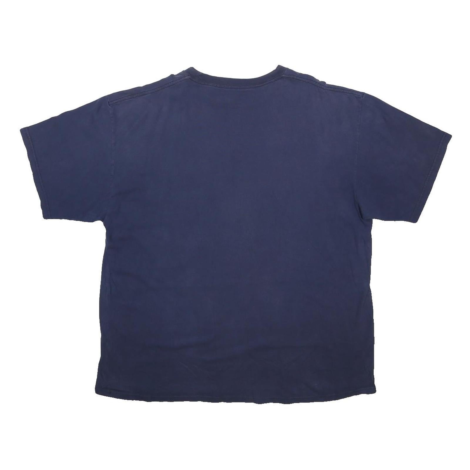 MAJESTIC Mens Navy Blue Milwaukee Brewers Graphic T-Shirt 2XL Short Sleeve Crew
