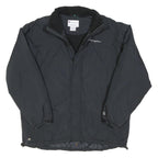 CHAMPION Mens Black Zip Jacket L Polyester Blend Plain Lightweight Sport