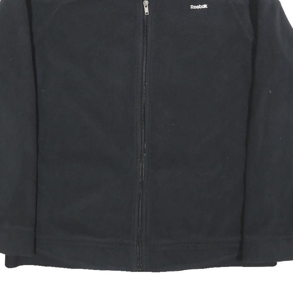 REEBOK Womens Black XL Polyester Zip Jacket Plain Lightweight Sportswear