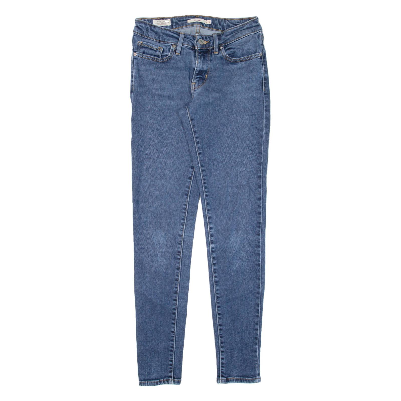 LEVI'S 711 BIG E Womens Jeans Blue Slim Skinny W25 L30