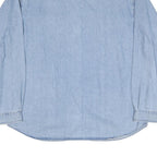 JORDACHE Mens Blue Denim Shirt XL Cotton Blend Casual Long Sleeve Button Pockets