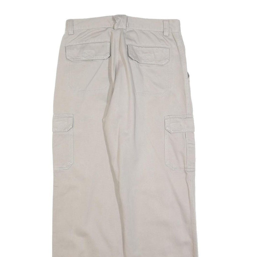 LETS GO Mens Beige Regular Fit Straight Leg Cotton Blend Trousers W30 L30 Casual