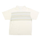PATAGONIA Mens Cream & Yellow Stripe Short Sleeve Polo Shirt M Cotton Blend