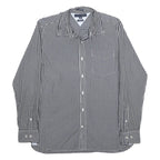 TOMMY HILFIGER Mens Black & White Check Shirt M Classic Cotton Button Long