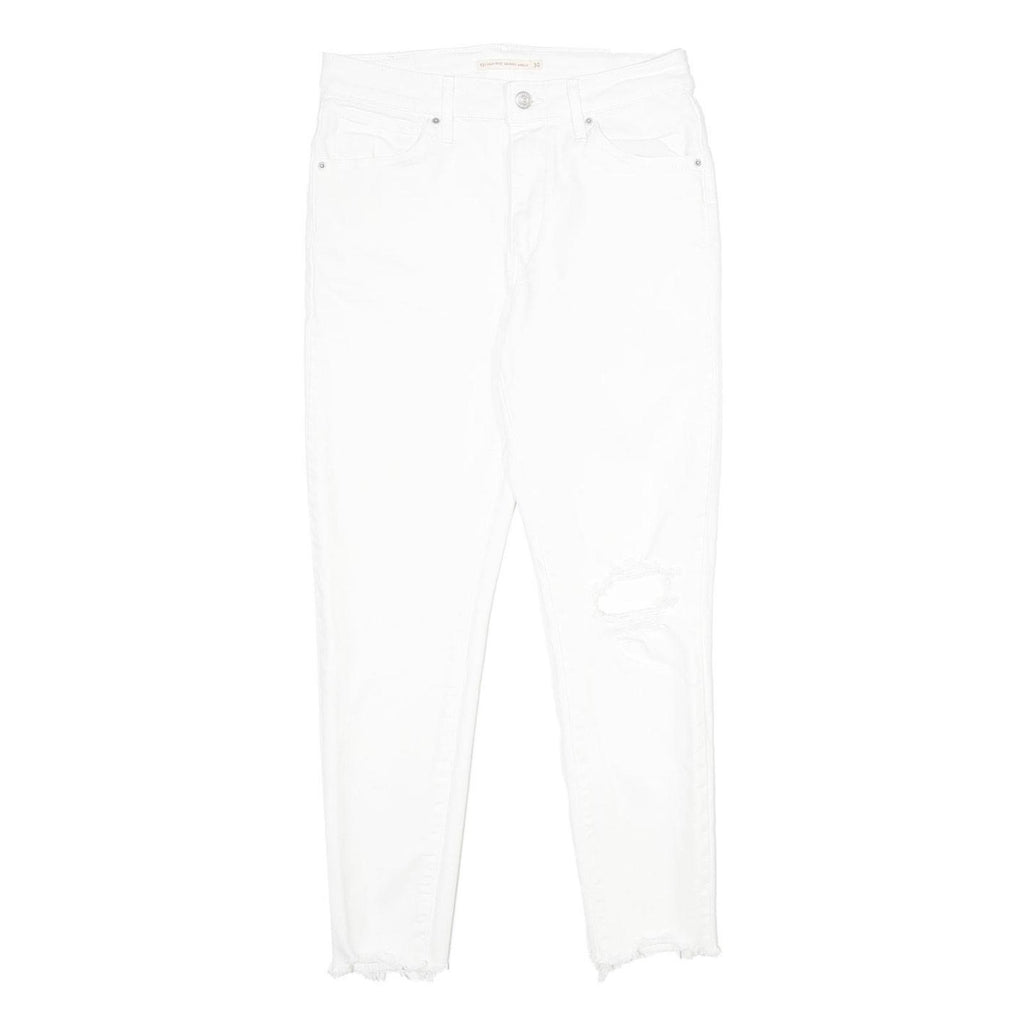 LEVI'S 721 High Rise Skinny Ankle Womens White Slim Skinny Denim W30 L27 Raw Hem