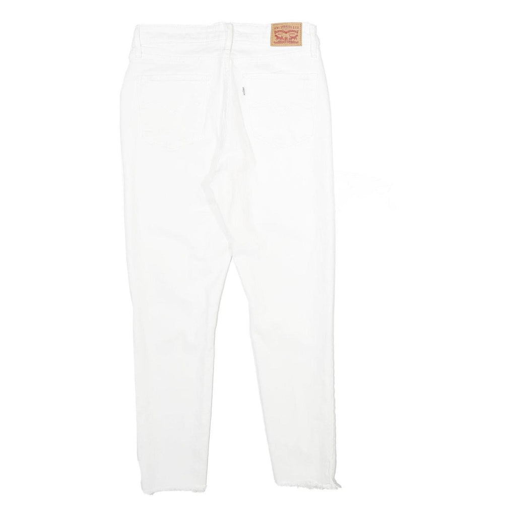 LEVI'S 721 High Rise Skinny Ankle Womens White Slim Skinny Denim W30 L27 Raw Hem
