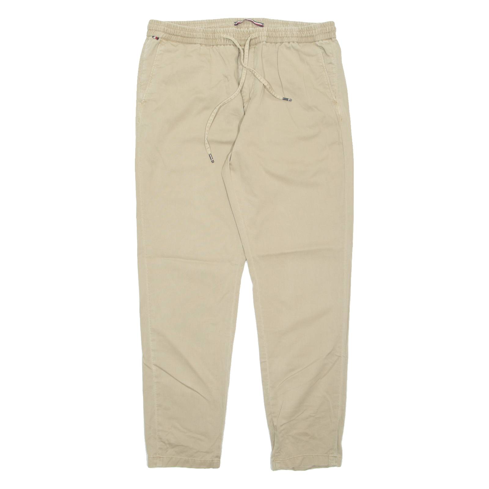 TOMMY HILFIGER Chino Mens Trousers Beige Regular Tapered W34 L32