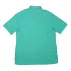 TOMMY HILFIGER Mens Green Cotton Blend Plain XL Polo Shirt Short Sleeve Classic