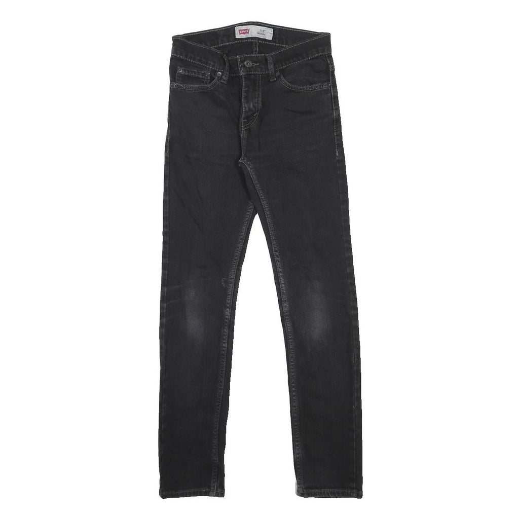LEVI'S 510 Boys Jeans Black Slim Skinny Denim Medium W27 L27 Cotton Blend Zip