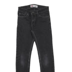 LEVI'S 510 Boys Jeans Black Slim Skinny Denim Medium W27 L27 Cotton Blend Zip