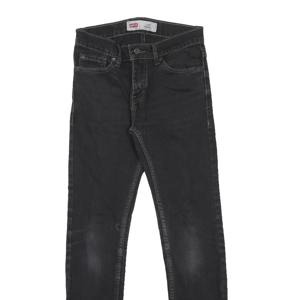 LEVI'S 510 Boys Jeans Black Slim Skinny Denim Medium W27 L27 Cotton Blend Zip