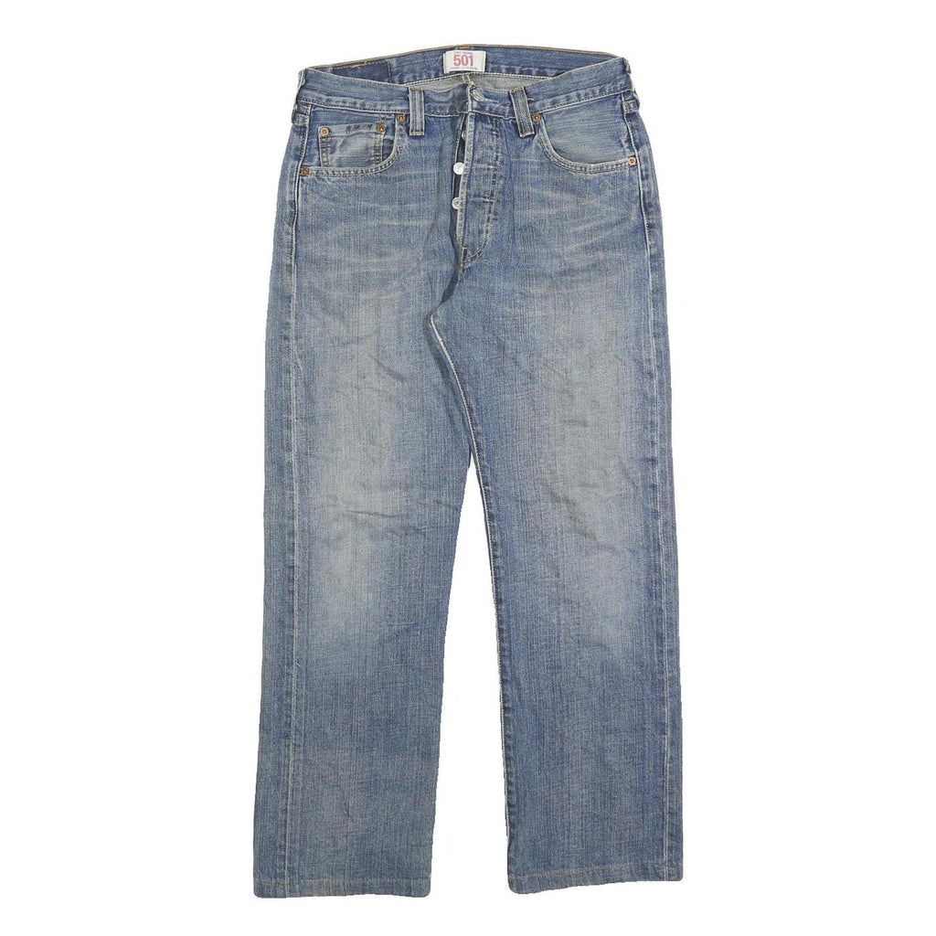 LEVI'S 501 Mens Jeans Blue Regular Straight Denim Medium W30 L27 Classic Button