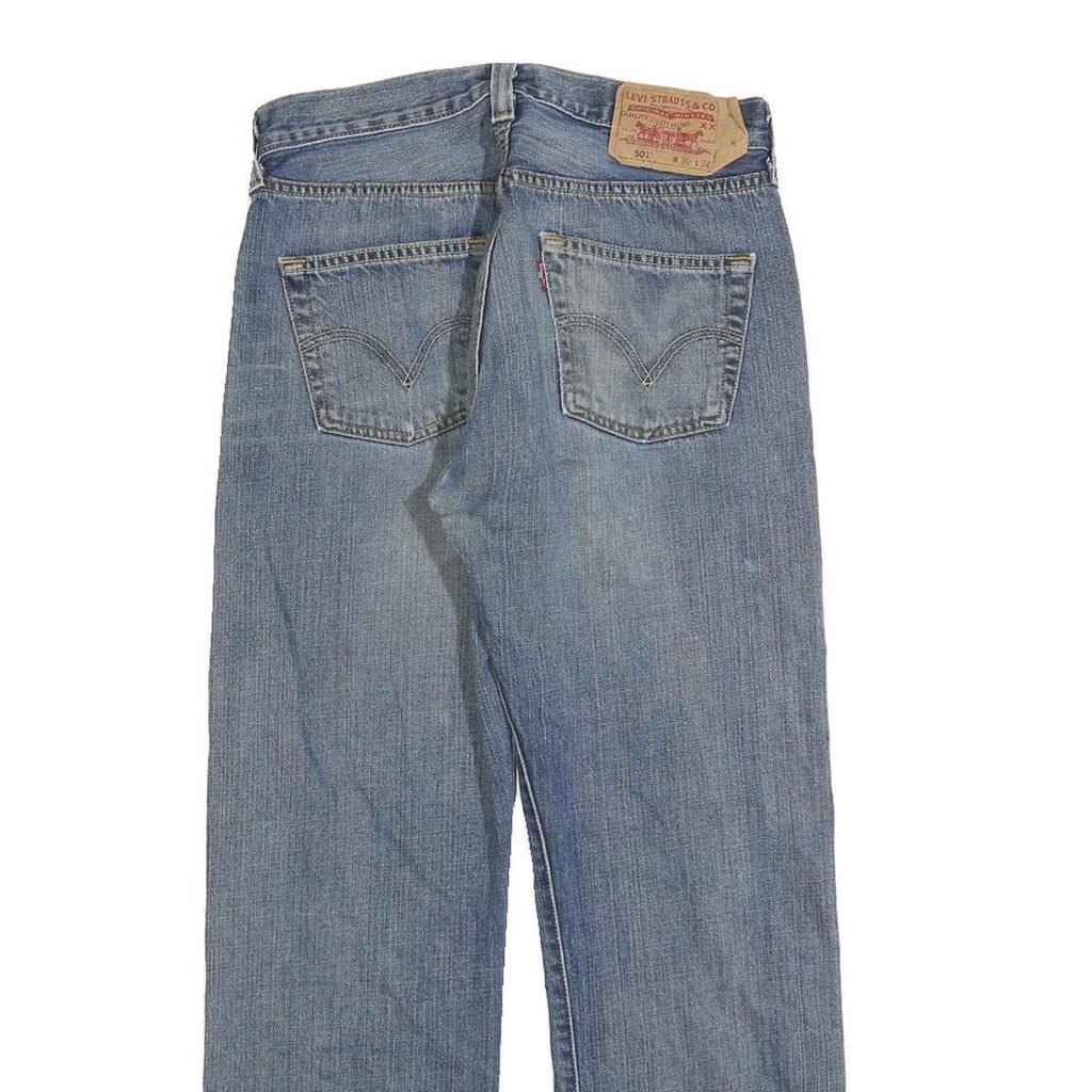 LEVI'S 501 Mens Jeans Blue Regular Straight Denim Medium W30 L27 Classic Button