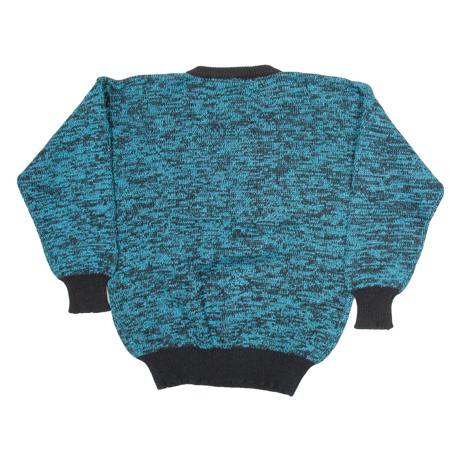 ANDREW ST JOHN Womens Jumper Blue Button Neck Tight Knit S