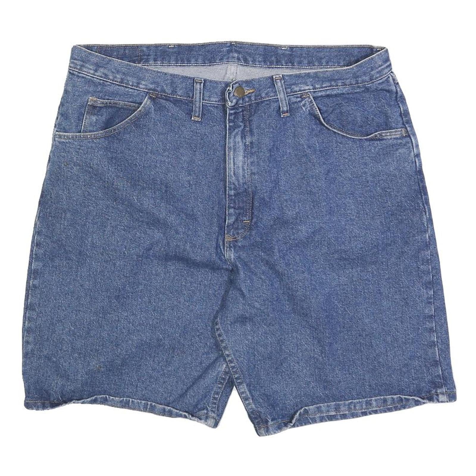 WRANGLER Mens Denim Blue Casual Shorts XL W38 Classic Cotton 5-Pocket Zip Fly