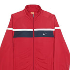 NIKE Mens Red & Navy Sporty Zip Polyester Jacket S Casual Trackwear