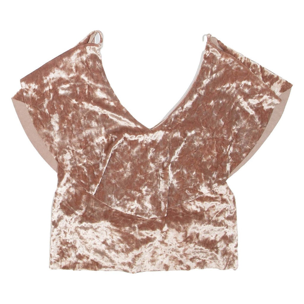 ZARA Womens Cropped Blouse Brown V-Neck M