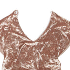 ZARA Womens Cropped Blouse Brown V-Neck M