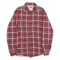 WRANGLER Mens Red & Black Checked Shirt Jacket S Cotton Blend Button Fastening