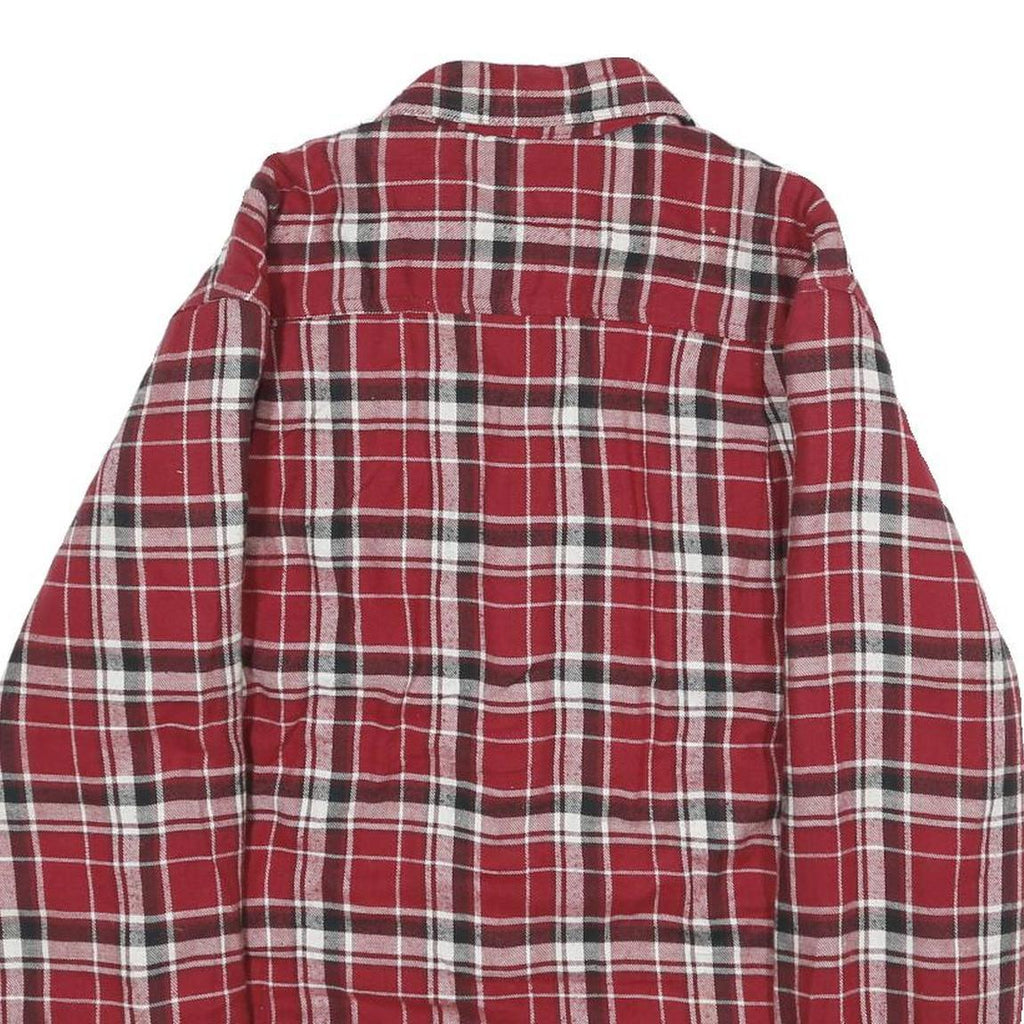 WRANGLER Mens Red & Black Checked Shirt Jacket S Cotton Blend Button Fastening