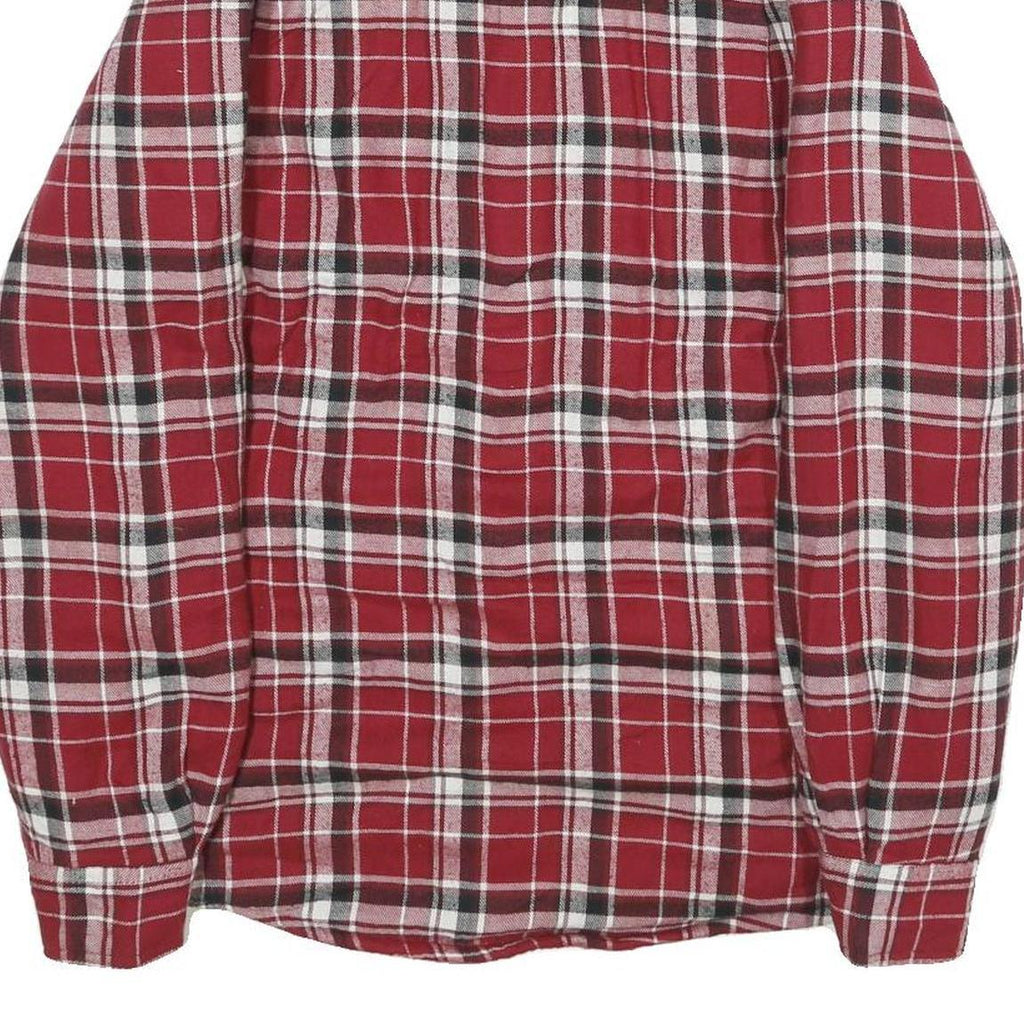 WRANGLER Mens Red & Black Checked Shirt Jacket S Cotton Blend Button Fastening