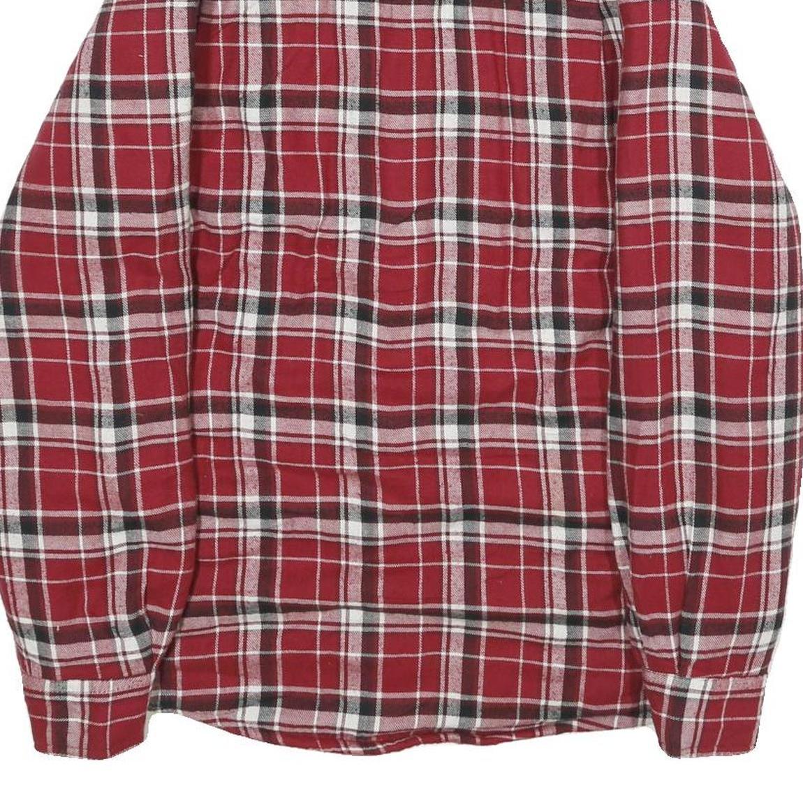 WRANGLER Mens Red & Black Checked Shirt Jacket S Cotton Blend Button Fastening