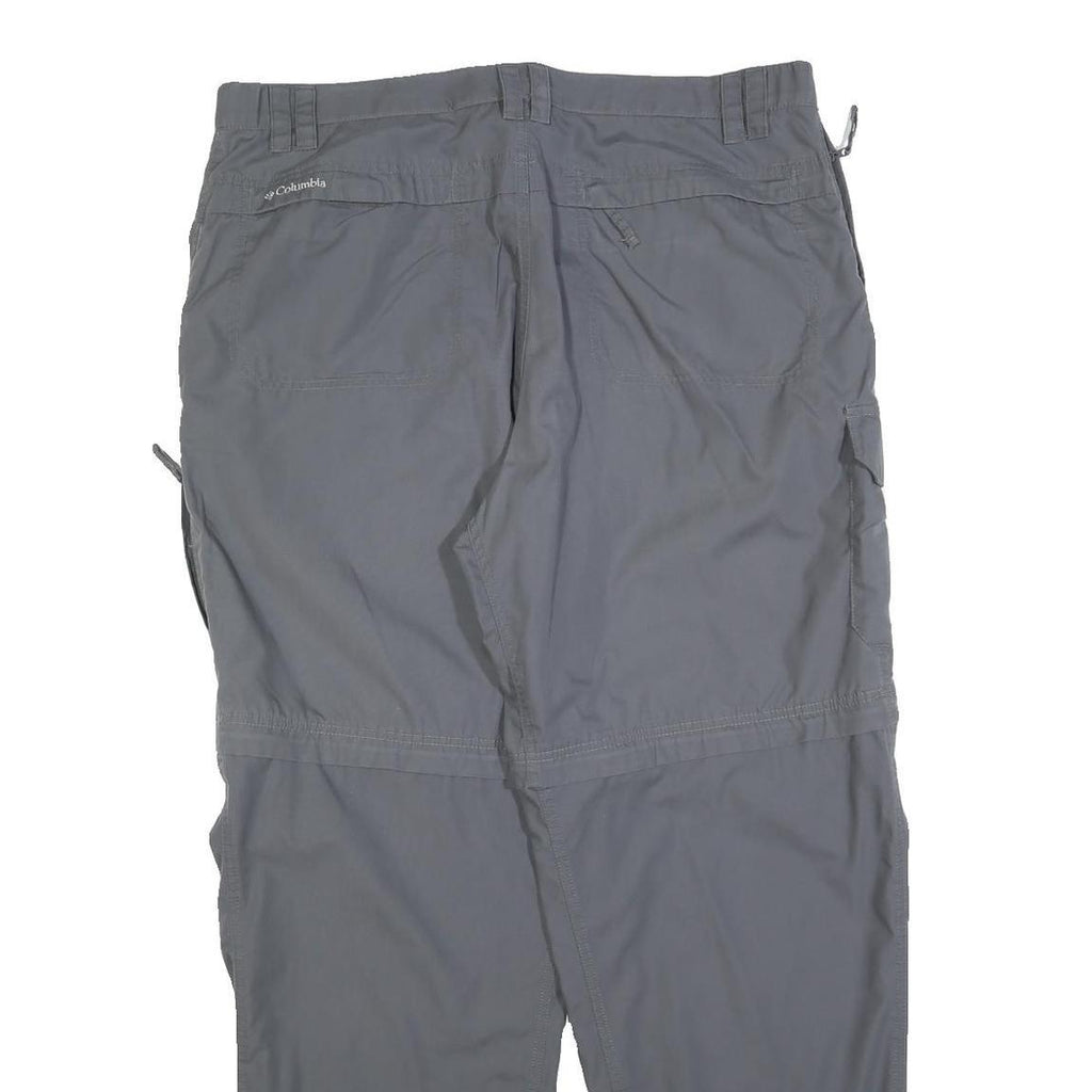 COLUMBIA Mens Polyester Grey Relaxed Cargo Trousers Zip W40 L32 Outdoor Casual