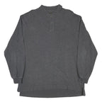 TIMBERLAND Mens Grey Long Sleeve Plain Polo Shirt L Cotton Blend Casual