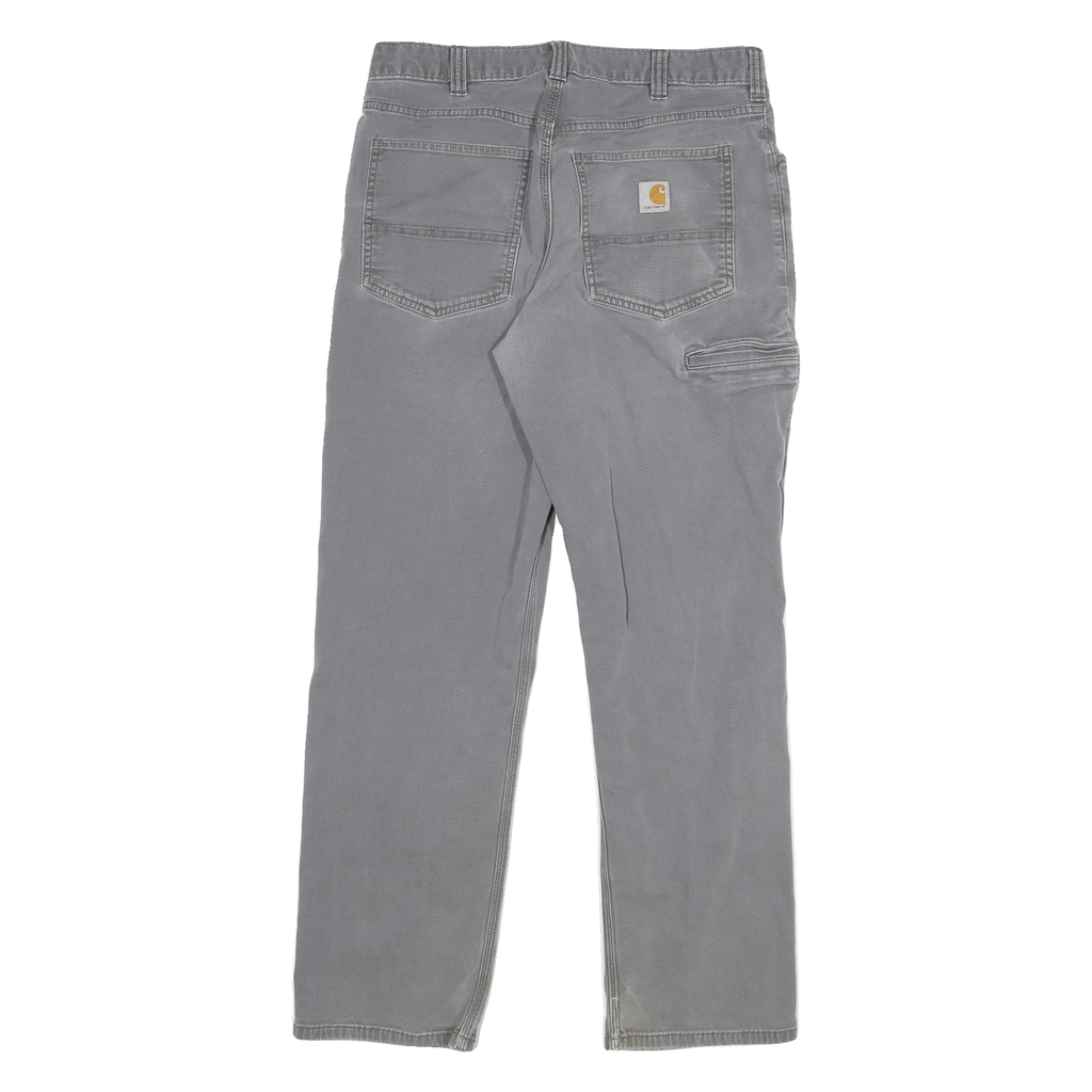 CARHARTT Mens Grey Relaxed Straight Denim Medium Wash W30 L29 Durable Workwear