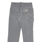 CARHARTT Mens Grey Relaxed Straight Denim Medium Wash W30 L29 Durable Workwear
