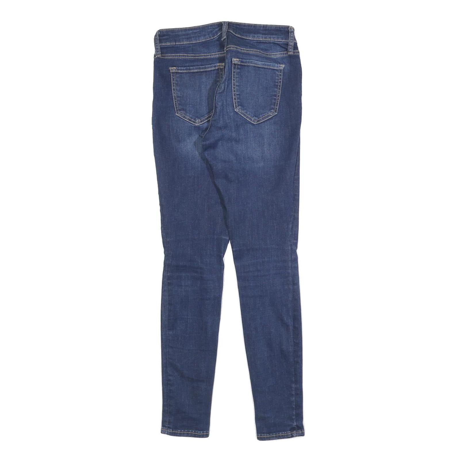 GAP Womens Slim Fit Skinny Denim Jeans Blue Cotton Blend W26 L30 Ripped Knee