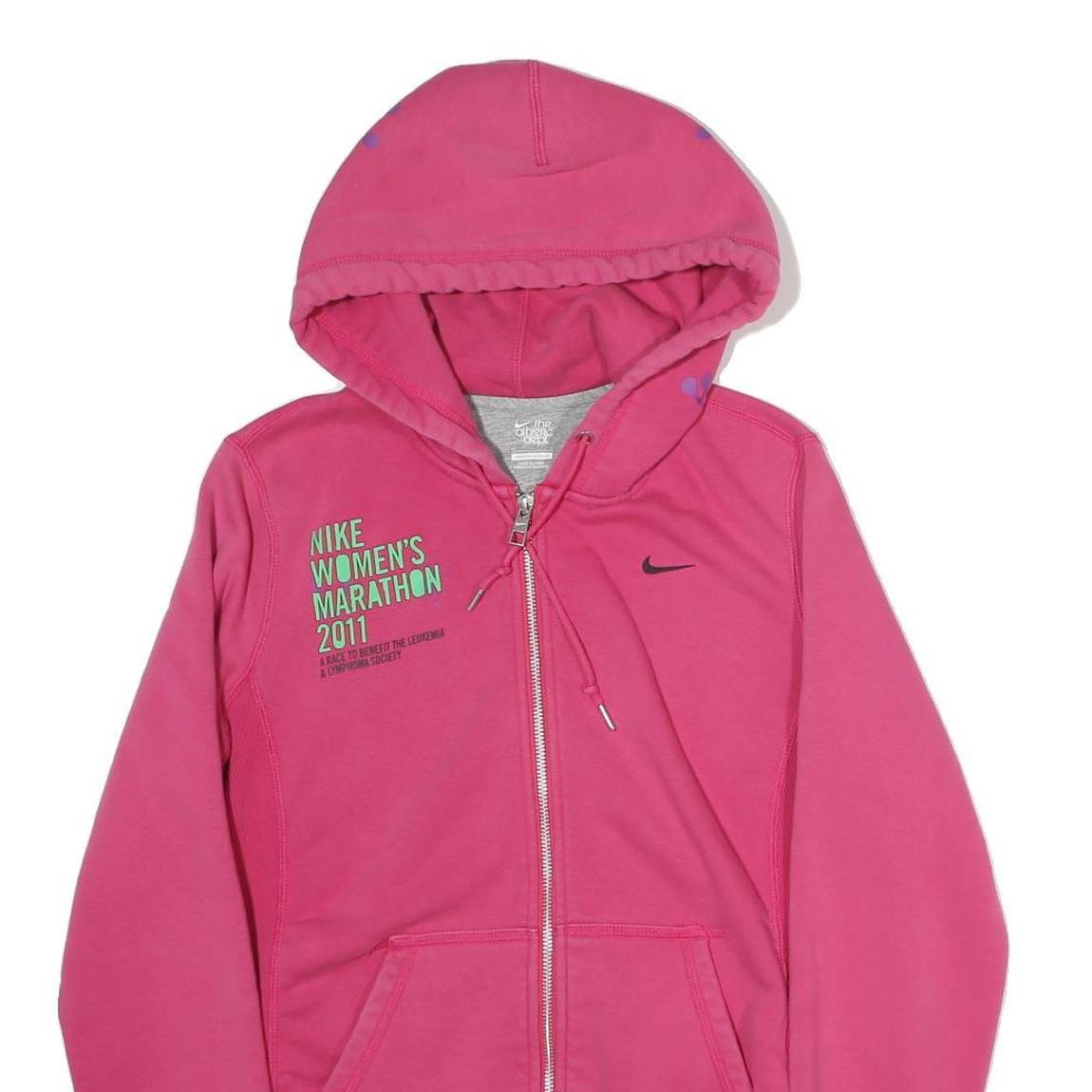 NIKE Womens Pink Hoodie M Womens Marathon Zip Up Athletic Casual