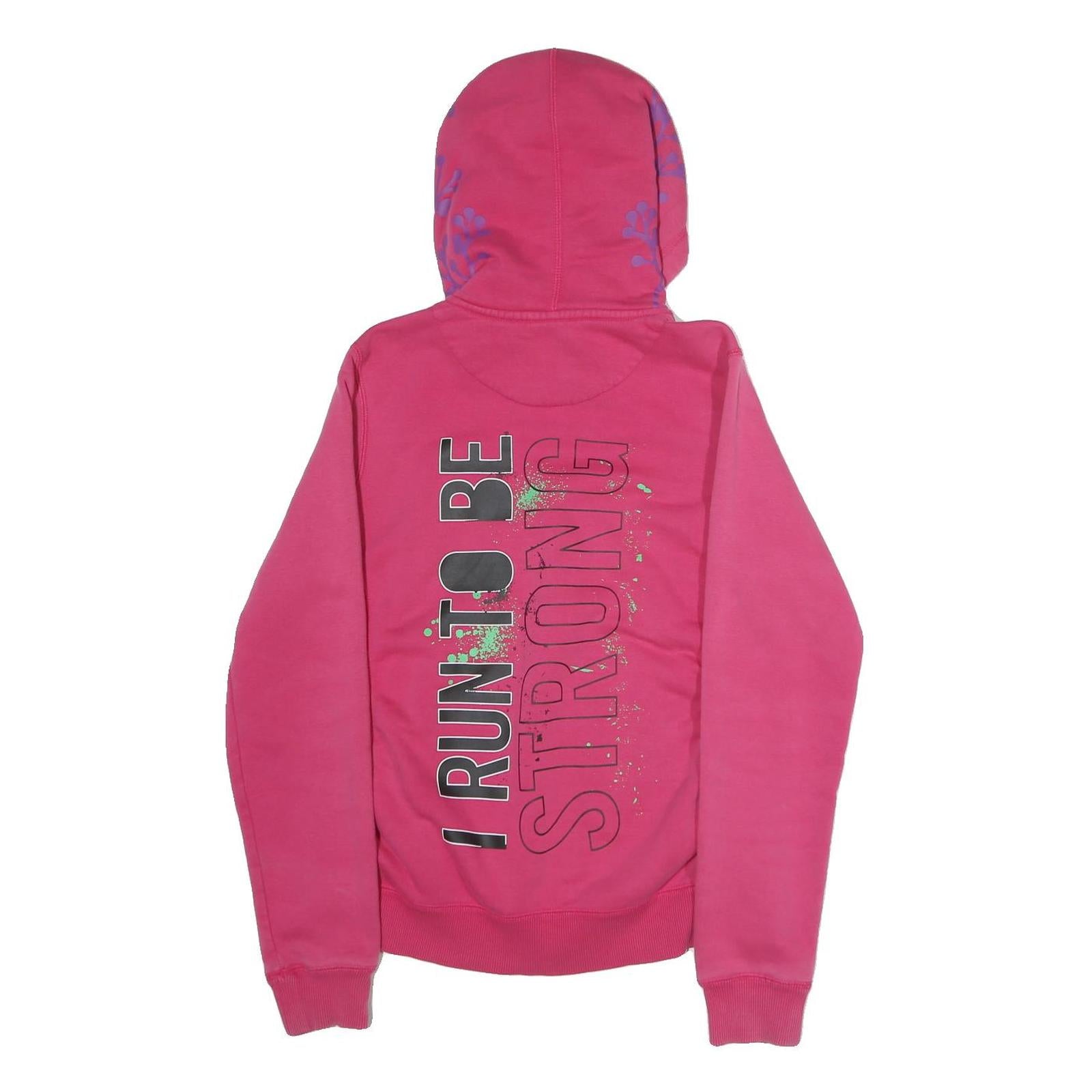 NIKE Womens Pink Hoodie M Womens Marathon Zip Up Athletic Casual
