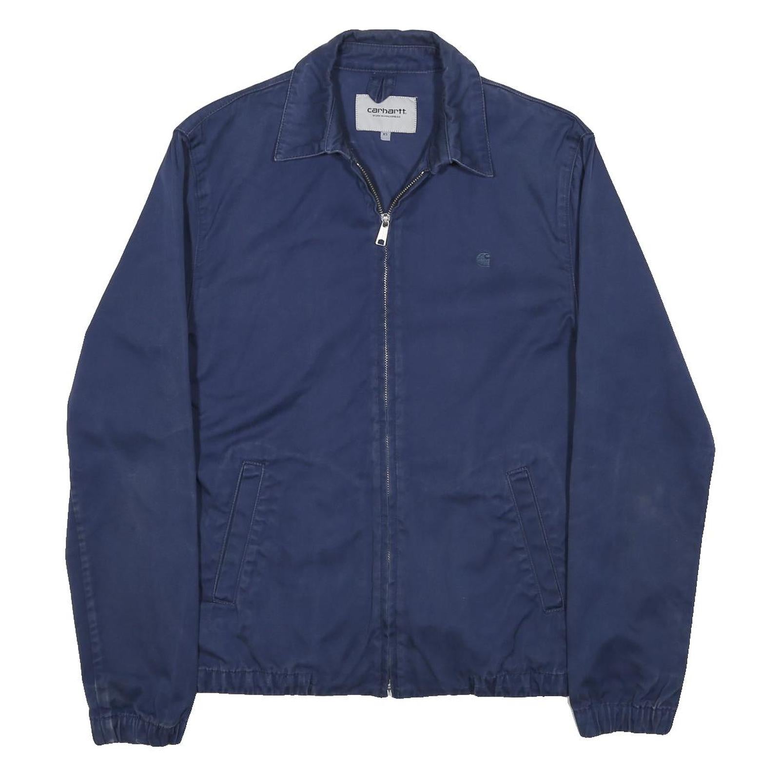 CARHARTT WIP Mens Blue Jacket XS Cotton Plain Zip Classic Casual Skate