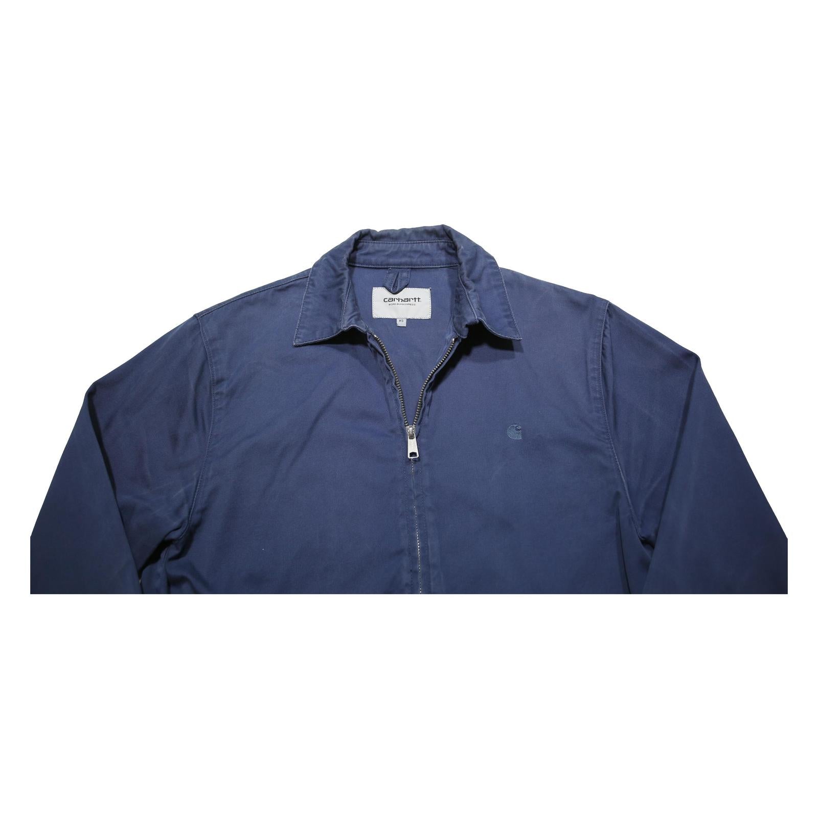 CARHARTT WIP Mens Blue Jacket XS Cotton Plain Zip Classic Casual Skate