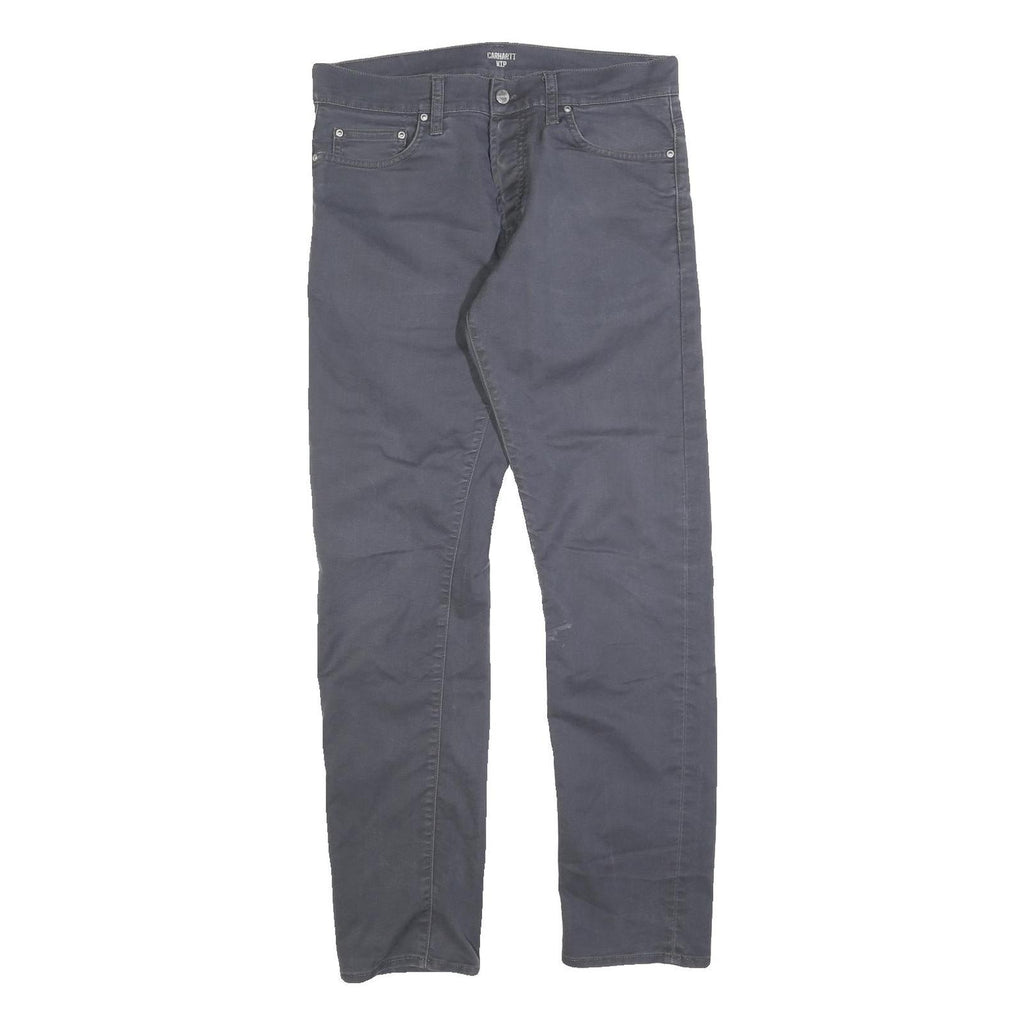 CARHARTT Mens Cotton Blend Slim Blue Trousers Zip W31 L32 Casual Workwear