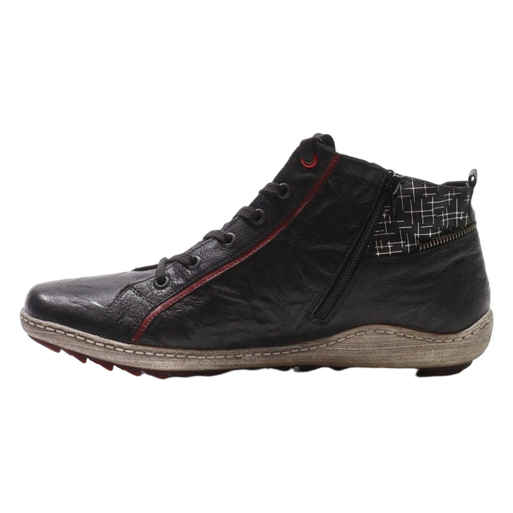REMONTE High Top Trainers Black Leather Mens UK 9