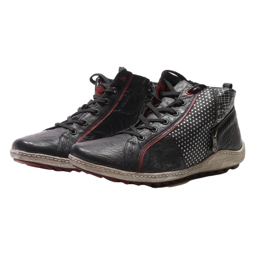 REMONTE High Top Trainers Black Leather Mens UK 9