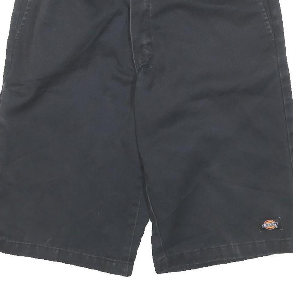 DICKIES Mens Shorts Black Relaxed Fit L W30 Workwear Cotton Blend Casual
