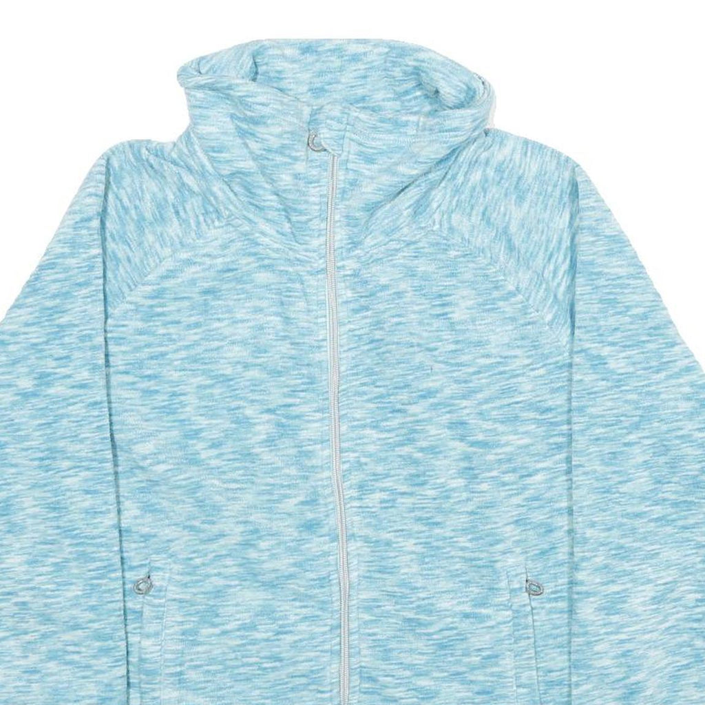 CALVIN KLEIN PERFORMANCE Womens Blue White Heathered Jacket L Polyester Zip