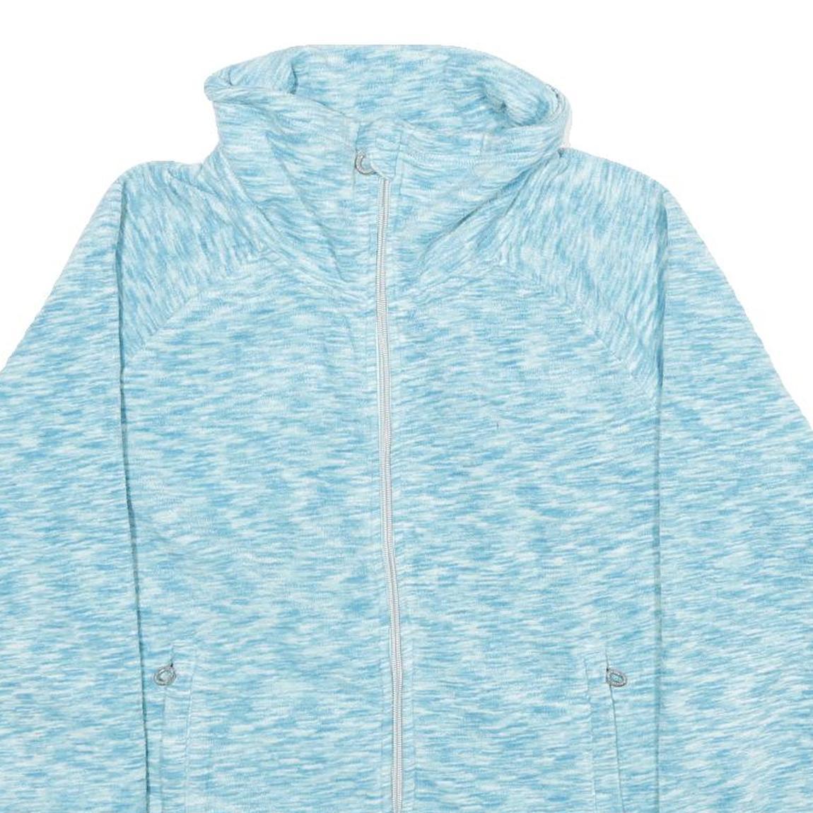 CALVIN KLEIN PERFORMANCE Womens Blue White Heathered Jacket L Polyester Zip