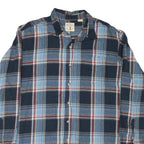 JACHS Mens Blue & Brown Check Shirt XL Cotton Blend Casual Long Sleeve