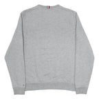 TOMMY HILFIGER Mens Grey Crew Neck L Sweatshirt Cotton Blend Pullover Logo