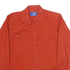 FASHION REPORT Mens Red Cotton Shirt M Casual Button-Up Long Sleeve