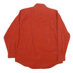 FASHION REPORT Mens Red Cotton Shirt M Casual Button-Up Long Sleeve