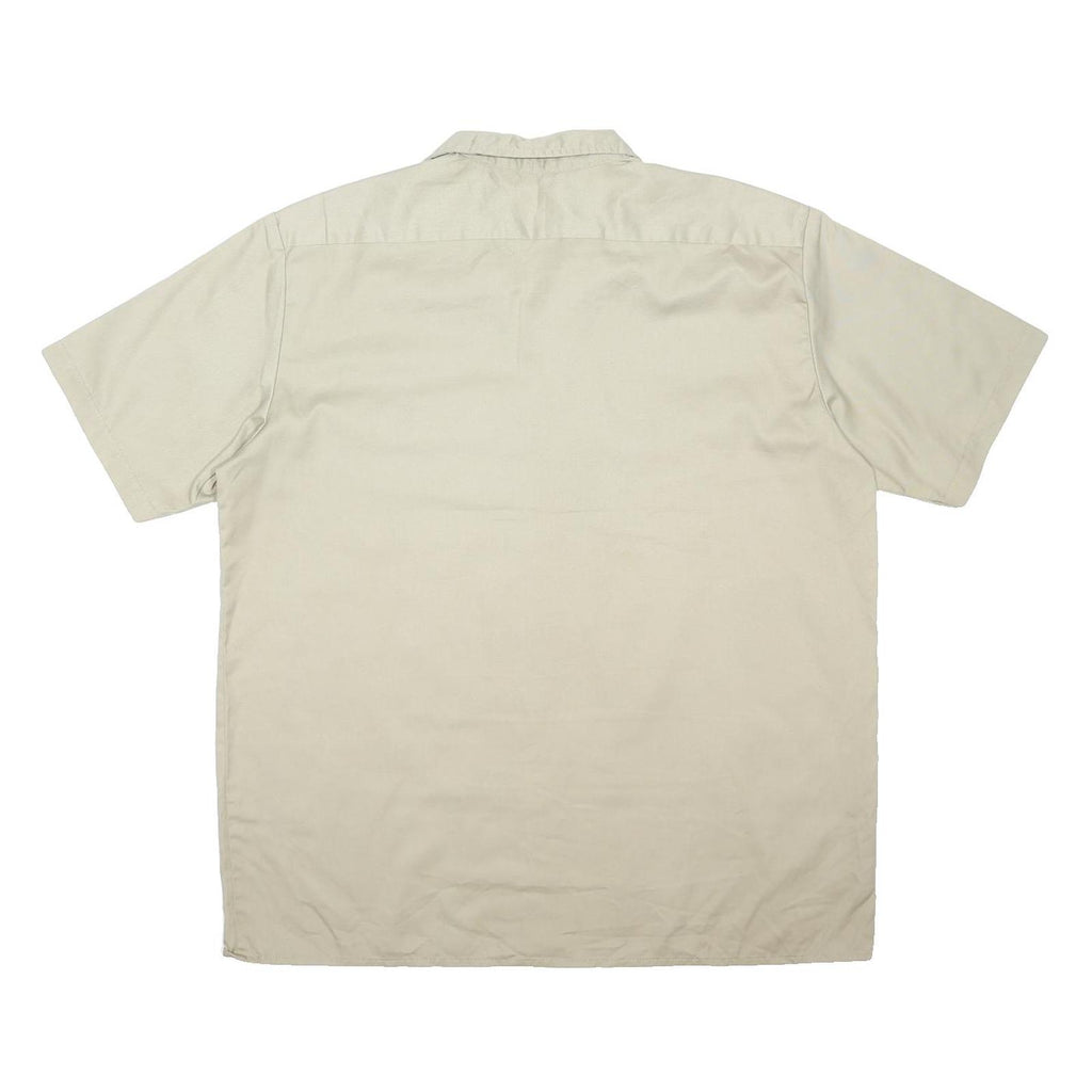 DICKIES Mens Beige Work Shirt XL Polyester Blend Button Pocket Casual