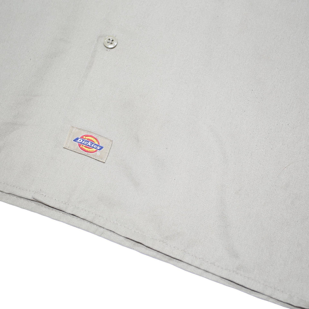DICKIES Mens Beige Work Shirt XL Polyester Blend Button Pocket Casual