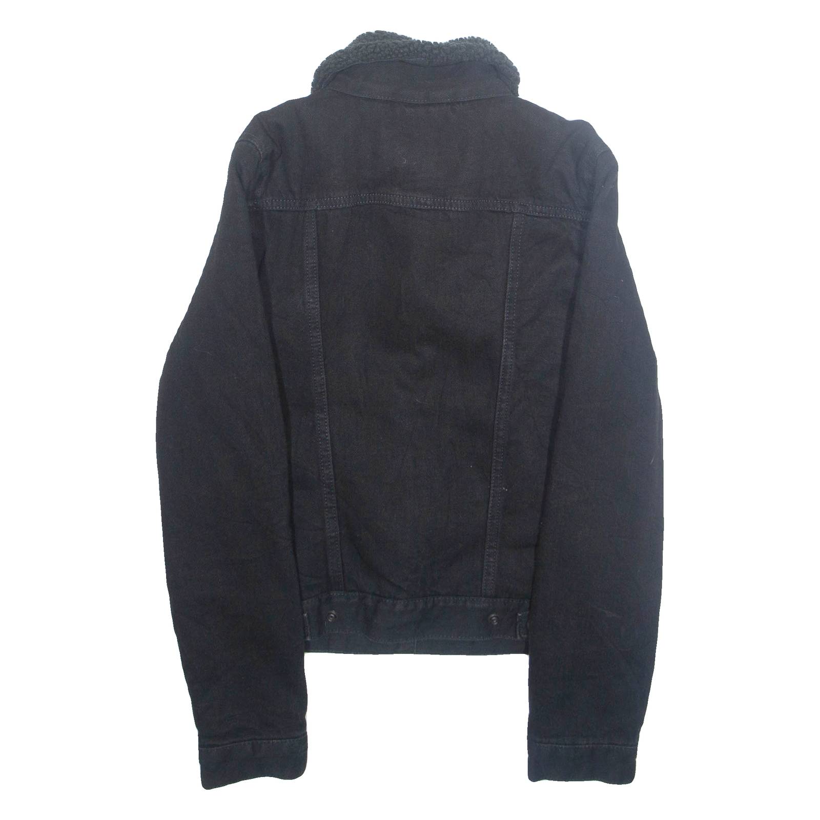 LEVI'S Womens Sherpa Lined Denim Jacket Black XS