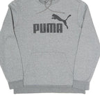 PUMA Mens Grey Hoodie S Cotton Blend Pullover Classic Logo Sweatshirt