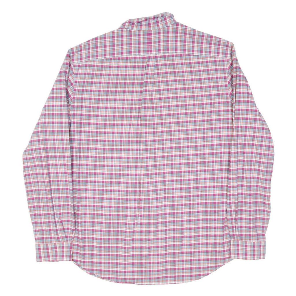 RALPH LAUREN Mens Pink & Blue Check Shirt XL Classic Fit Button Down Collar